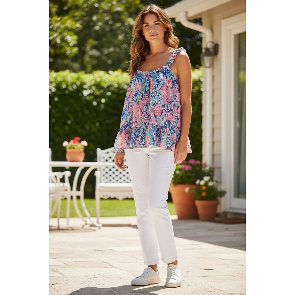 Lilly Pulitzer NWOT Loro Top Size XS Shirt Vacation Blouse Pink X Small Tank
